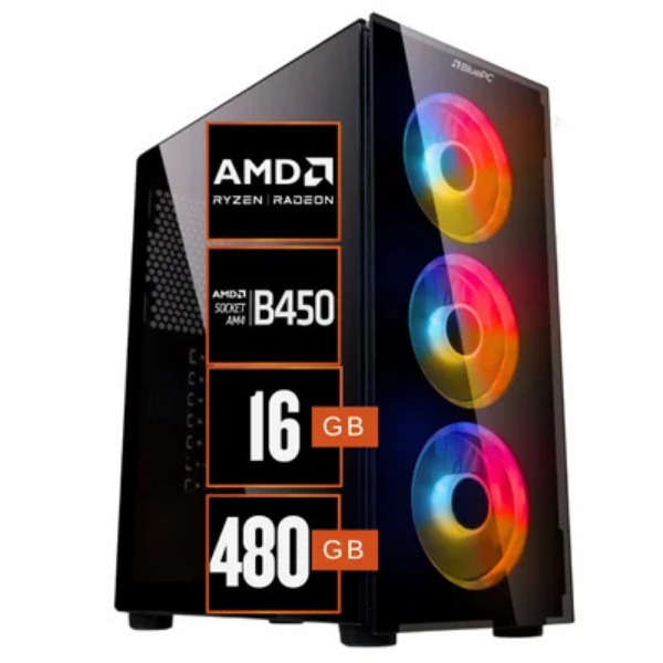 PC Gamer BluePC Legacy - AMD Ryzen 5 5600GT, 8GB RAM, Radeon VEGA 7, SSD 240GB, Fonte 500W - PGBP-1003LEG